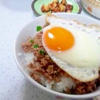 豚挽き肉でそぼろ丼